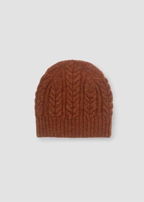 Brogan Lambswool Knitted Hat in Rust Marl
