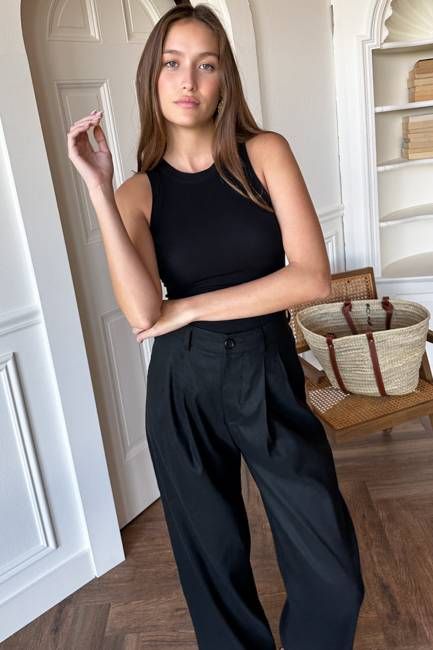 Essential Pleated Pant - Black