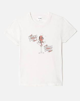 90s Baby Tee "Raise Hell" - Vintage White