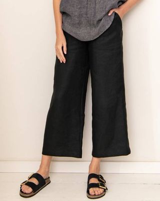 Kim - Linen Trousers in Black