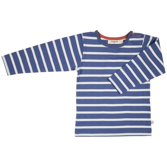 Long Sleeve T-Shirt (Breton Stripe) - Indigo