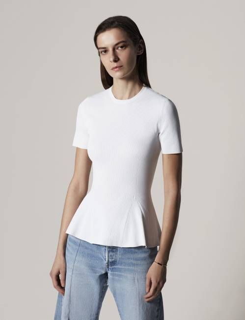 Peplum Knit | White