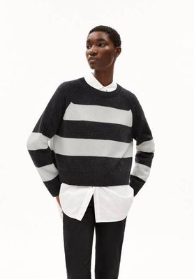 DILIRIAA STRIPES | Stahlmelange-Hafermilch