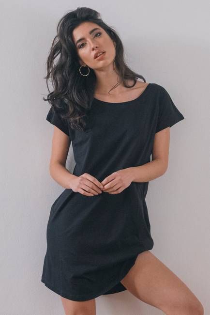 Black Organic Cotton Tunic Dress - ARCHIVE SALE