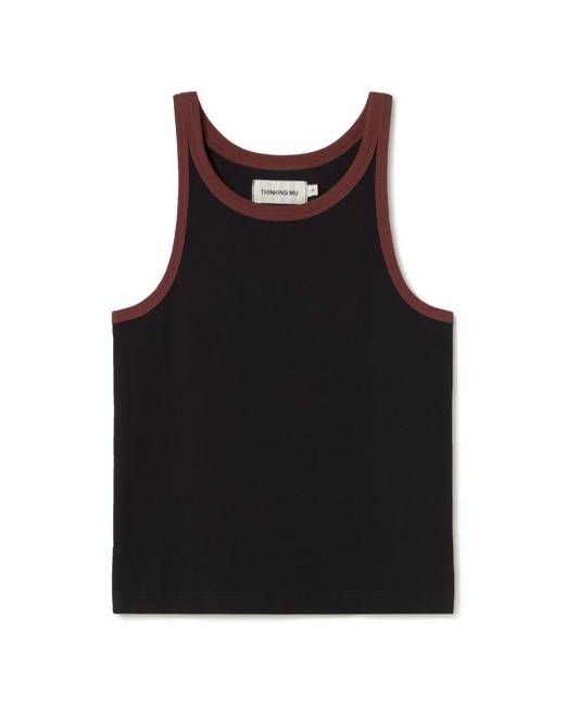 Black brown contrast Harriet halter top