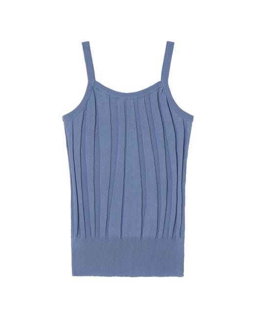Blue knitted Nadine strapped top