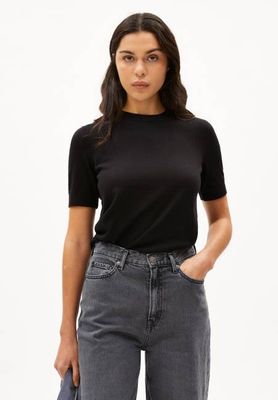 SILJIAAS STRICK-T-SHIRT | schwarz