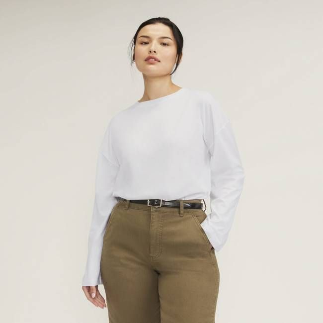 The Organic Cotton Relaxed Long Sleeve Tee | White