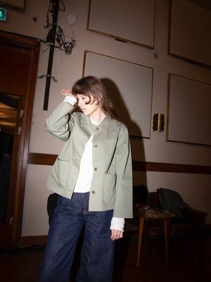 Lovis Herringbone Jacket Pale Green 100% cotton | Nudie Jeans