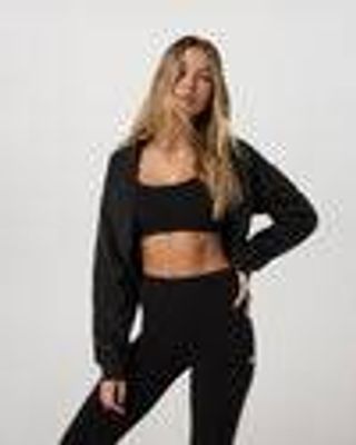 Restore Shrug | Women's Washed Black Cropped Sweatshirt | Vuori