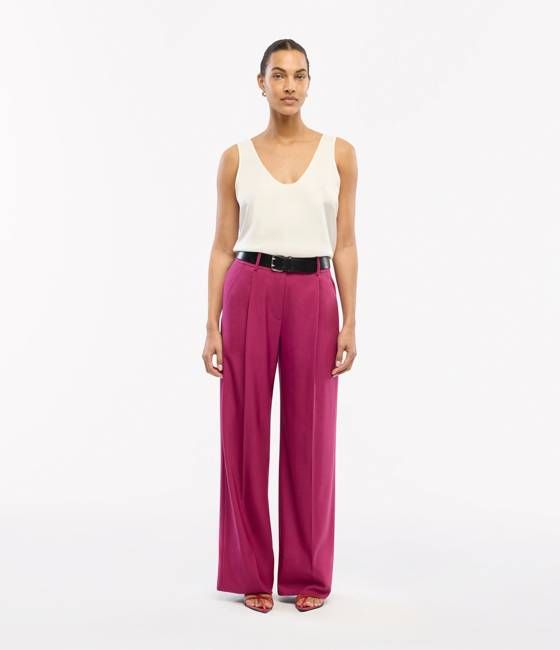 Relaxed Wide Leg Pant | Magenta