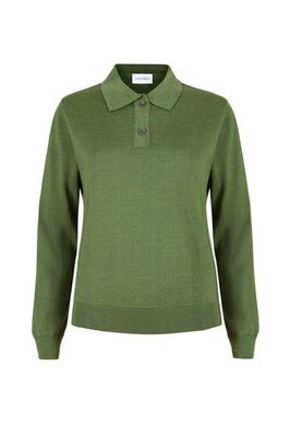 Galante 100% Merino Polo Top Olive Green