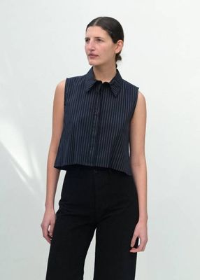 Ellis Top - Black Fine Stripe