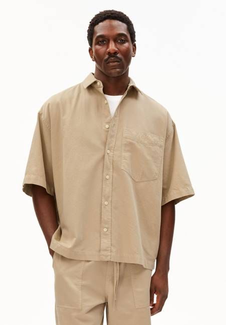 BAUMWOLL-LINO-KURZARMSHIRT