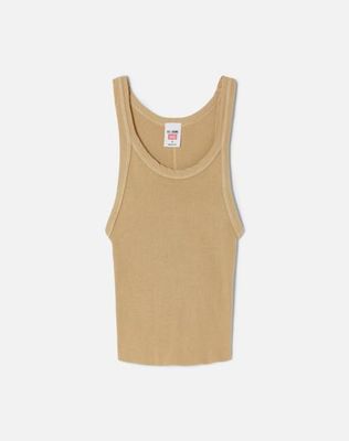 Hanes Cropped Ribbed Tank - Sand