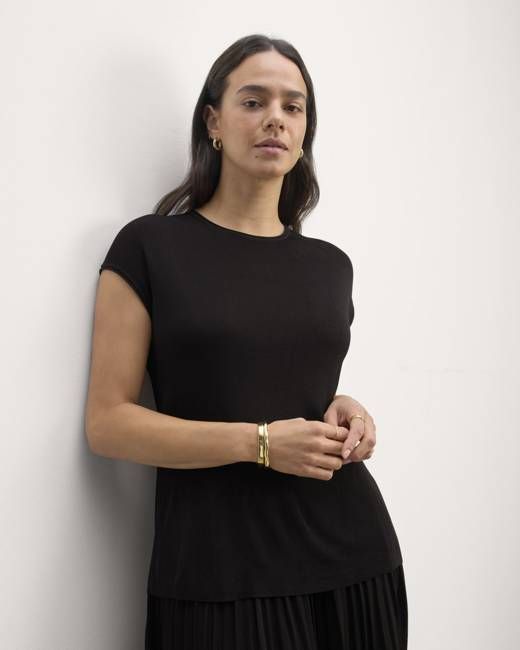 The Oversized Knit Top | Black