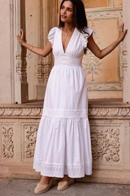 Broderie Organic Cotton Pippa Dress | White
