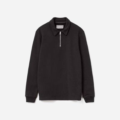 The Track Quarter-Zip Sweatshirt | Black