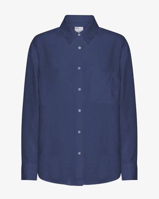 Linen Oversized Shirt - Petrol Blue