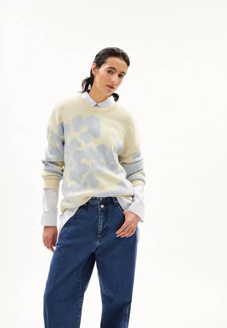 OLESSYAA AQUA FLORAL| oatmilk-morning sky