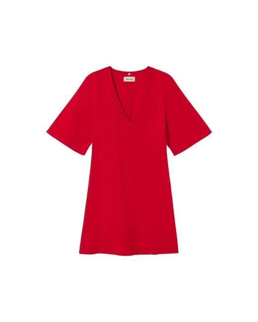 Red short Vneck Kim dress