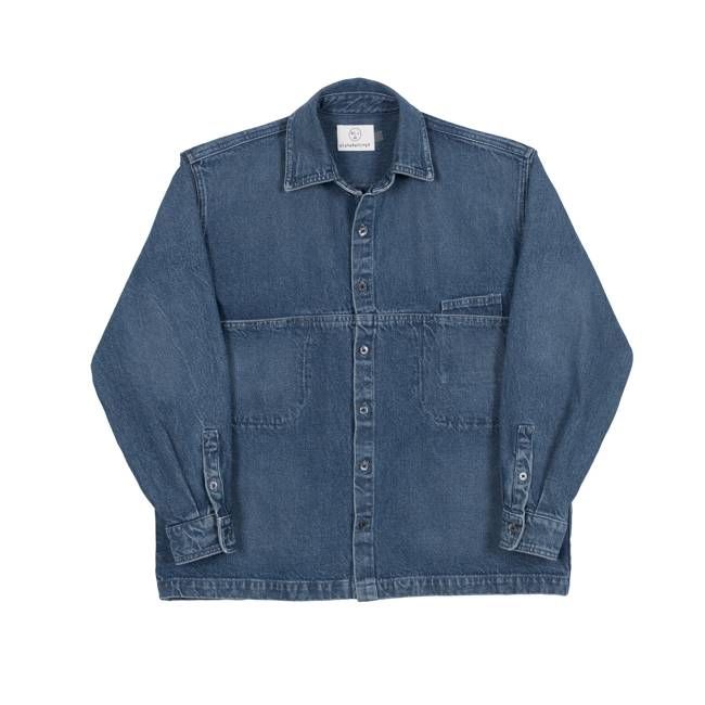 Denim Slant Shirt - Stonewash