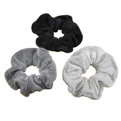 Scrunchies - Haargummis - 3er Set grau & schwarz