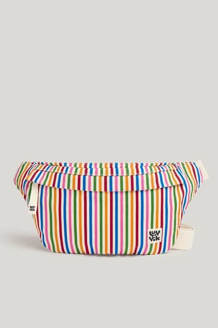 Brodie - Canvas Bumbag in Ecru & Rainbow