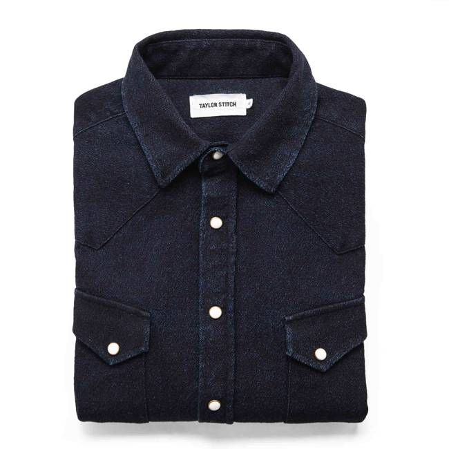 The Western Shirt in Indigo Crepe