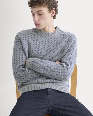 Wool Cashmere Nordic Crew | Vintage Heather Grey