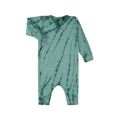 Ribbed Tie Dye Henley Romper