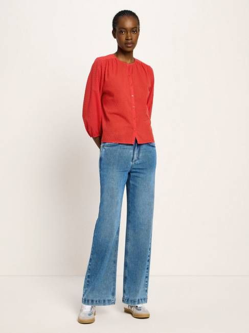 3/4 Arm Bluse mit Struktur