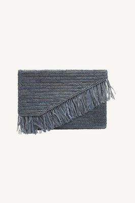 Paloma Clutch - Blue Raffia