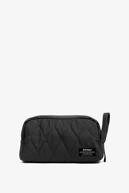 BLACK FLOCK TOILETRY BAG
