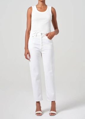 90's Pinch Waist Crop in Marshmallow