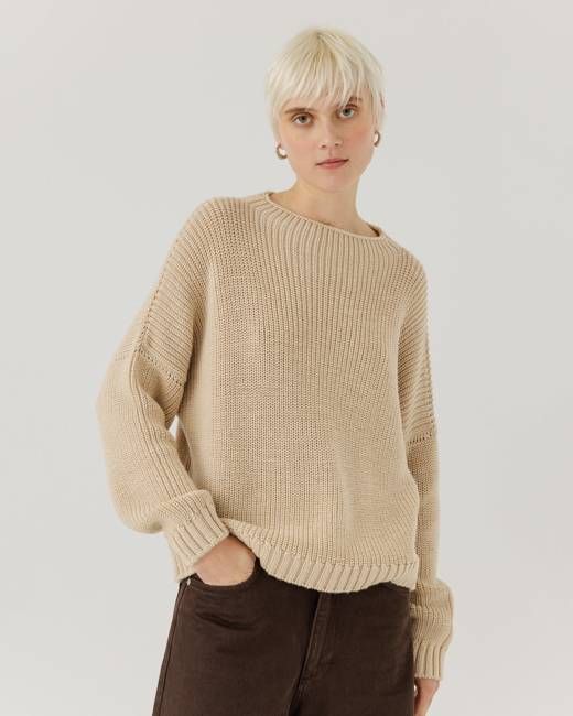 Laumės: Beige Merino Wool Sweater