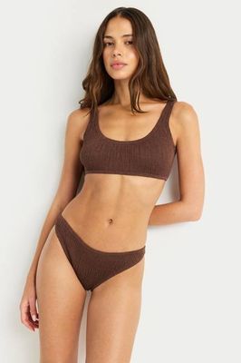 Coast Cotton Bralette Bikini Set - Coffee
