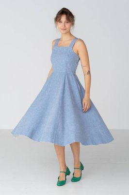 Pinafore – Sleeveless Linen Midi Dress