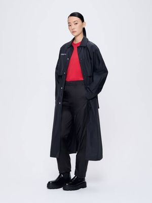 Archive Womens Recycled Nylon Trench Coat—black