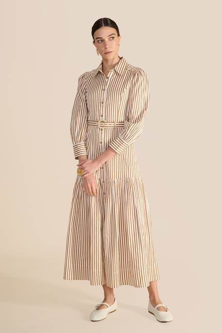 Helena Toffee Stripe Dress