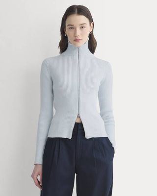 Full-Zip Ribbed Jacket in Everyday Cotton | Skywriting