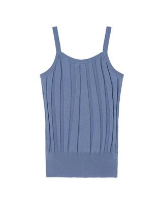 Blue knitted Nadine strapped top