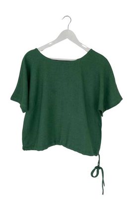 NEW! Linen Drawstring Top Turf Green