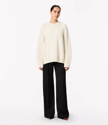 Cashmere Oversized Crewneck | Ivory