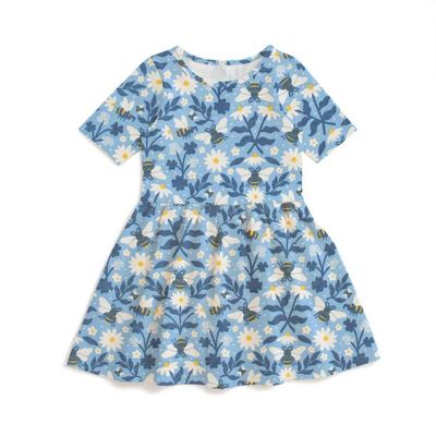 Alberta Dress - Bees Blue