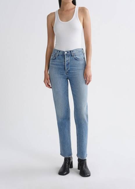 90's Pinch Waist High Rise Straight Long (Weightless Stretch) in Renew
