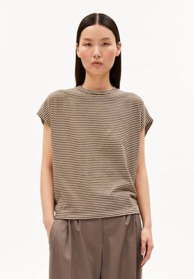 SLUB JERSEY STRIPE T-SHIRT | sand stone-dried palm