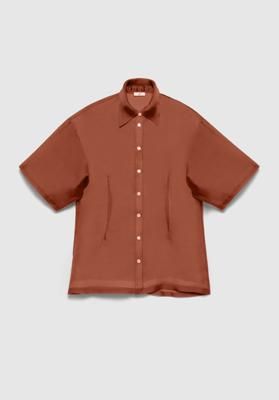 Verse Short-sleeve Organza Shirt