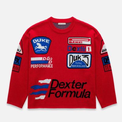 DR3 Sponsors Red Knitted Sweatshirt