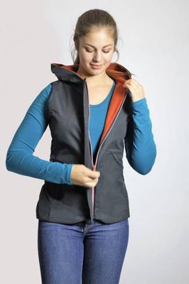 Bio Damen-Weste Norda anthrazit / rost